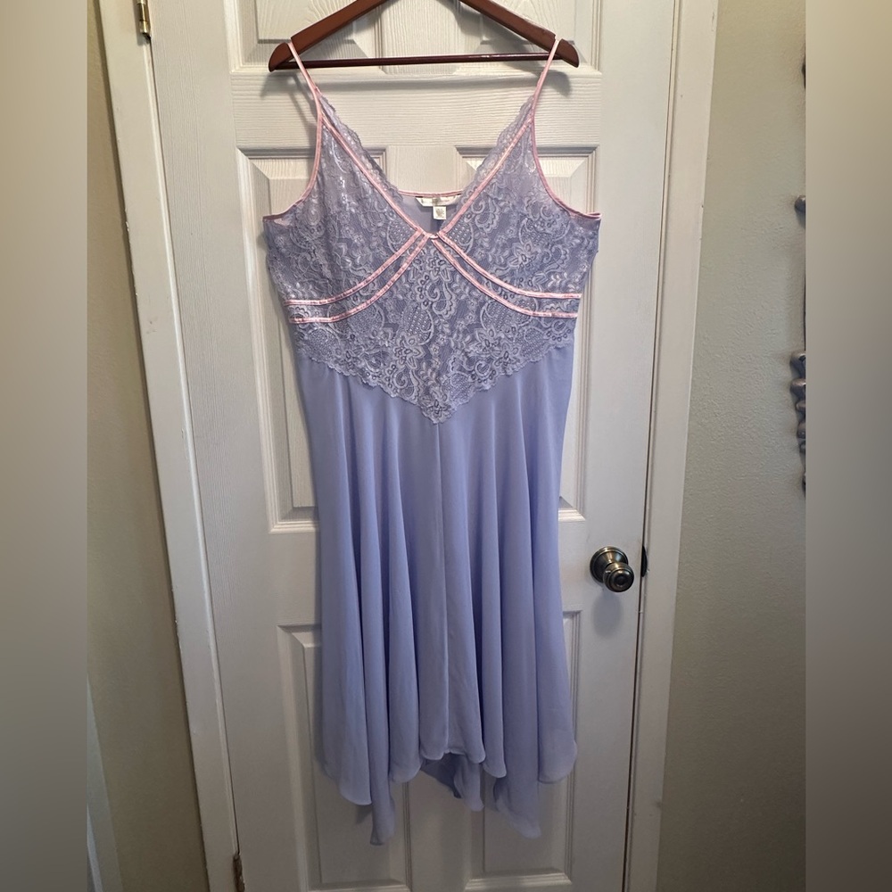 Cacique Lavender and Pink Lace Chemise
